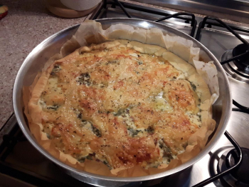 Torta salata pancetta ricotta e fagiolini