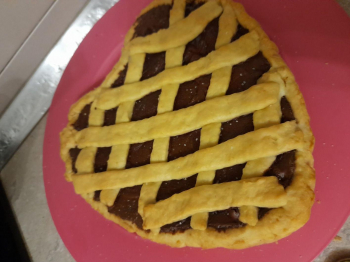 Crostata con crema al caffè e cioccolato
