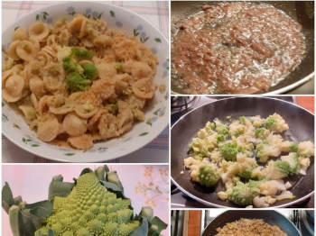 Orecchiette broccolo e pane fritto