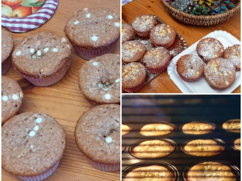 Muffins castagne , nocciole e cioccolato bianco