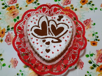 Cuore al caffè variegato al cacao