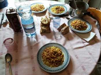 Pasta con i ceci speziata