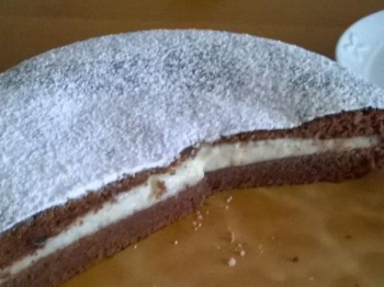 Torta versata cocco e cioccolato