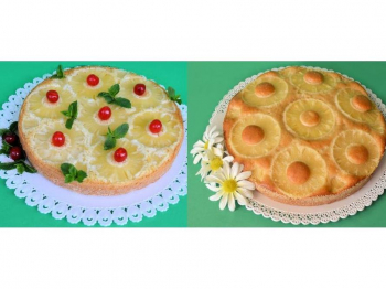 Torta all'ananas rovesciata e non