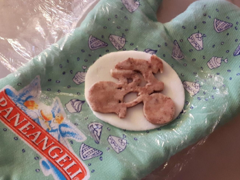 Ciclista in pasta di zucchero al cacao