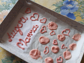 Decorazioni rosa di cioccolato