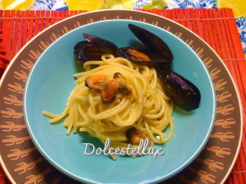 Spaghetti cozze e pecorino