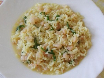 Risotto rucola e gamberi