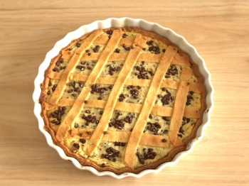 Crostata con crema alla certosa e cioccolato