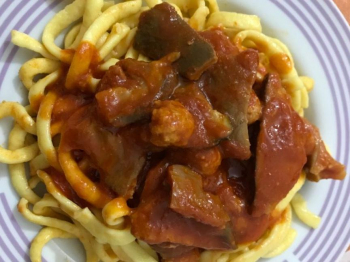 Tagliolini funghi e polpettine