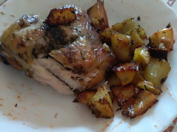 POLLO AL FORNO CON PATATE