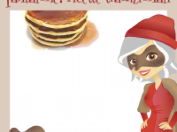 pancakes al cioccolato e noci caramellate.