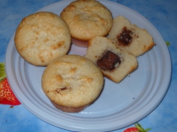 MUFFINS AL COCCO COL CUORE DI NUTELLA