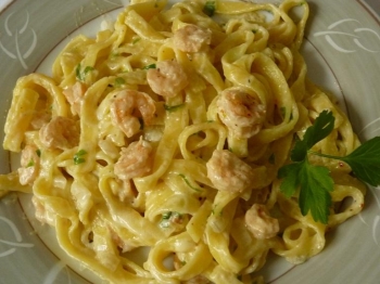 FETTUCCINE CON GAMBERI E MASCARPONE