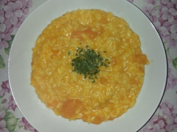 Risotto con zucca e caciotta di capra