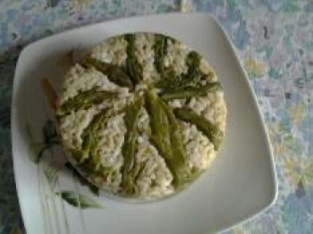Timballo di riso con asparagi