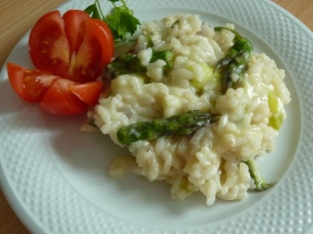 Risotto con asparagi e brie
