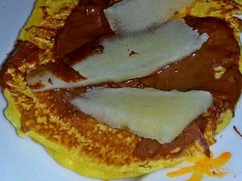 Pancakes con Nutella e pere
