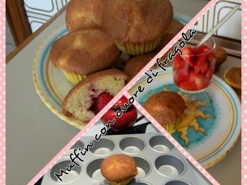 Muffin con cuore alla fragola
