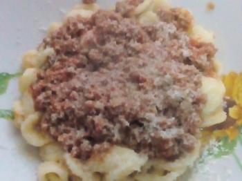 Orecchiette con sugo e carne macinata