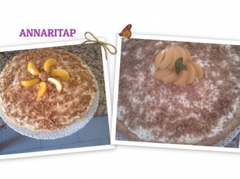 Crostata cheescake con pesche ed amaretti