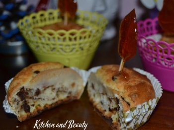 Muffin noci, pere e cioccolato