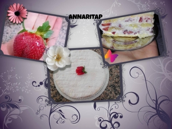 Torta di sfoglia, mascarpone e fragole con pds avanzato