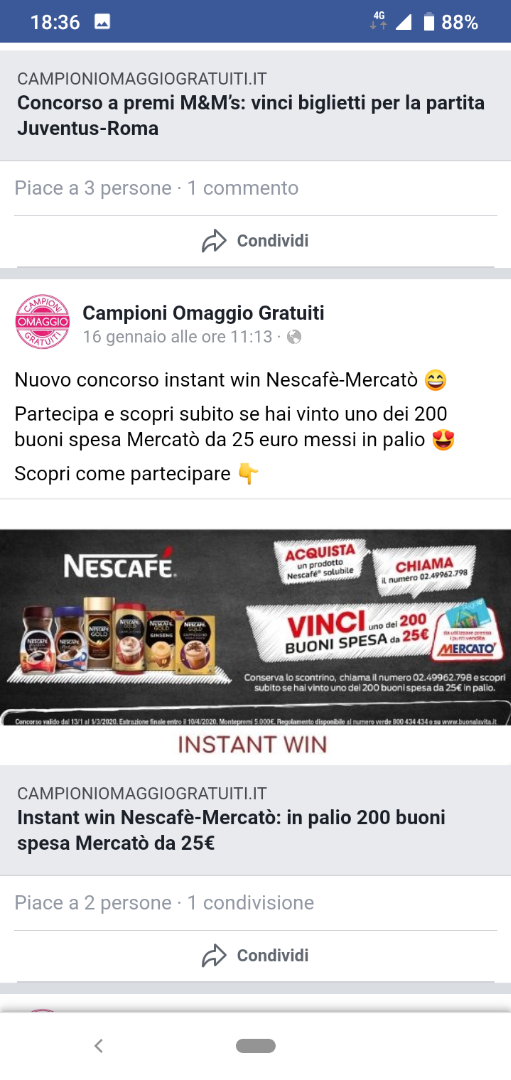 immagine post Concorso Nescafé