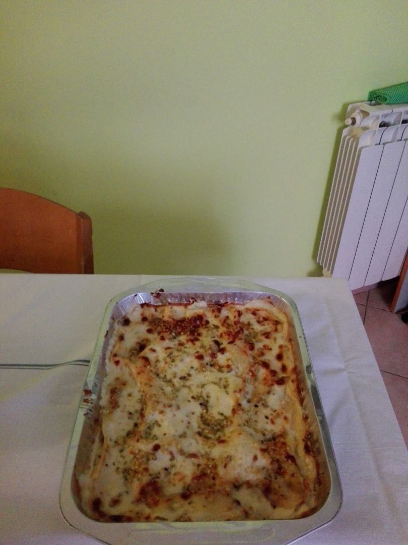 immagine post Pasticcio di lasagne al pistacchio e mortadella