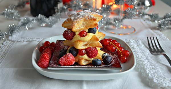 Millefoglie con frutti di bosco