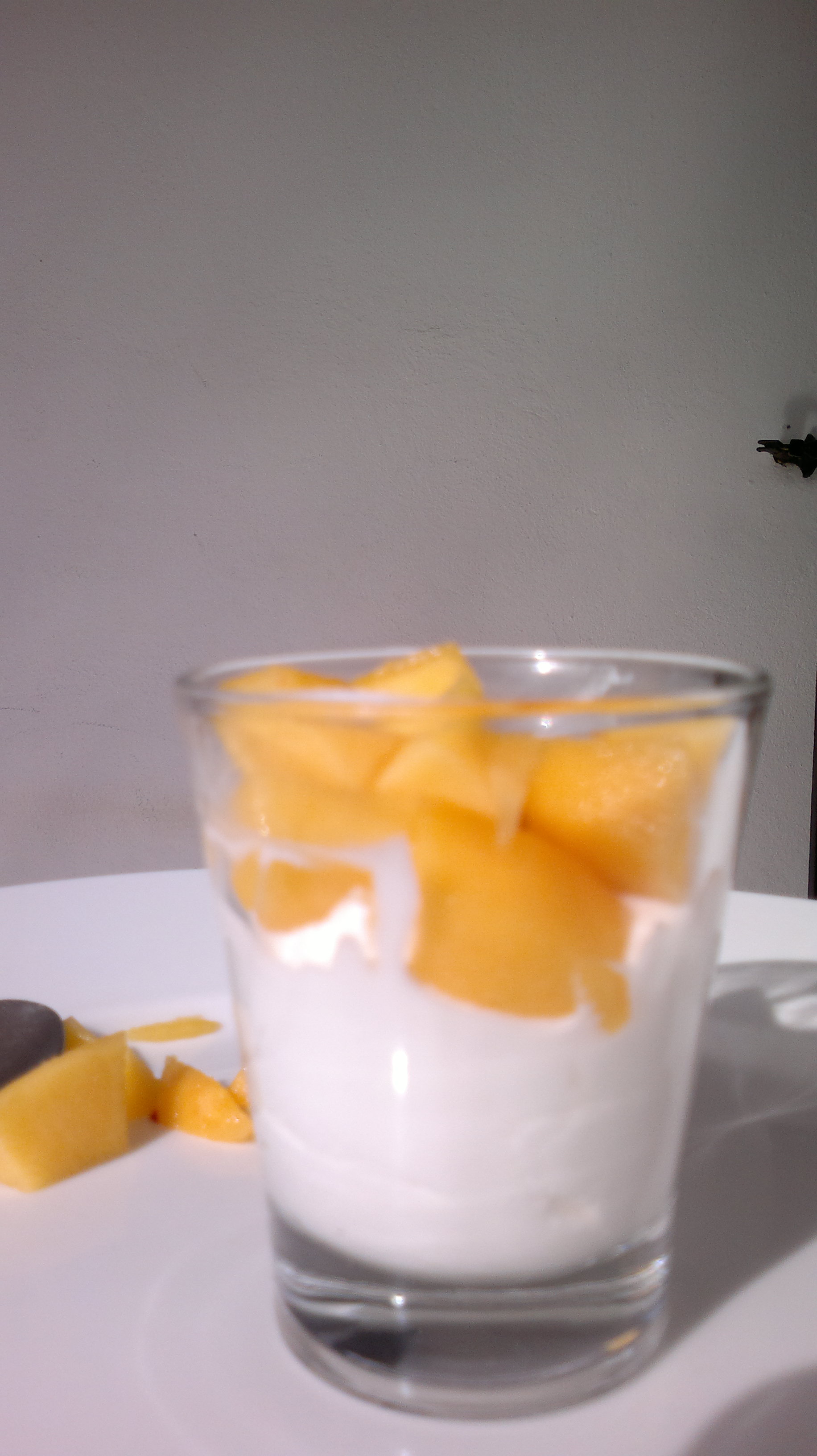 Crema allo yogurt con dadolata di pesche