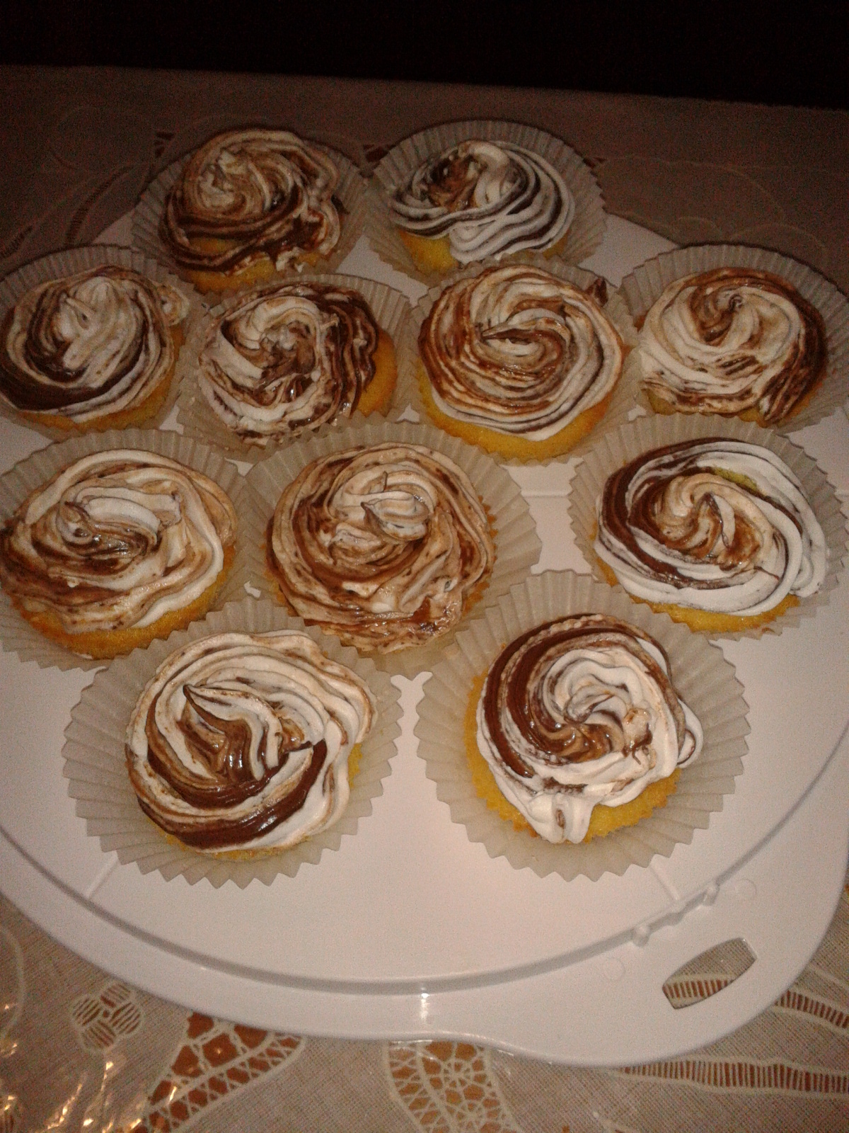 Cupcakes con panna e nutella