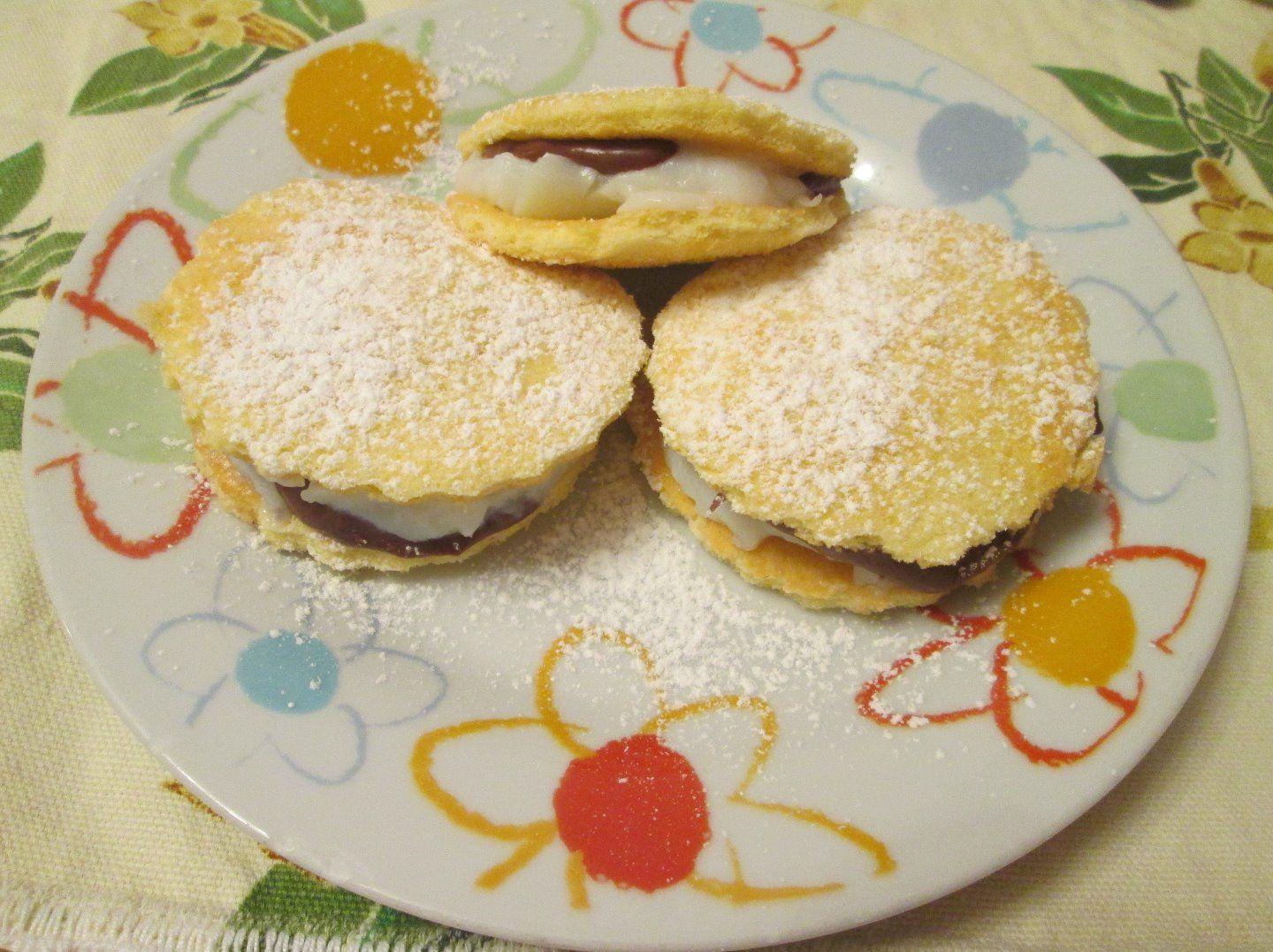 merendine  farcite con crema di latte  e nutella