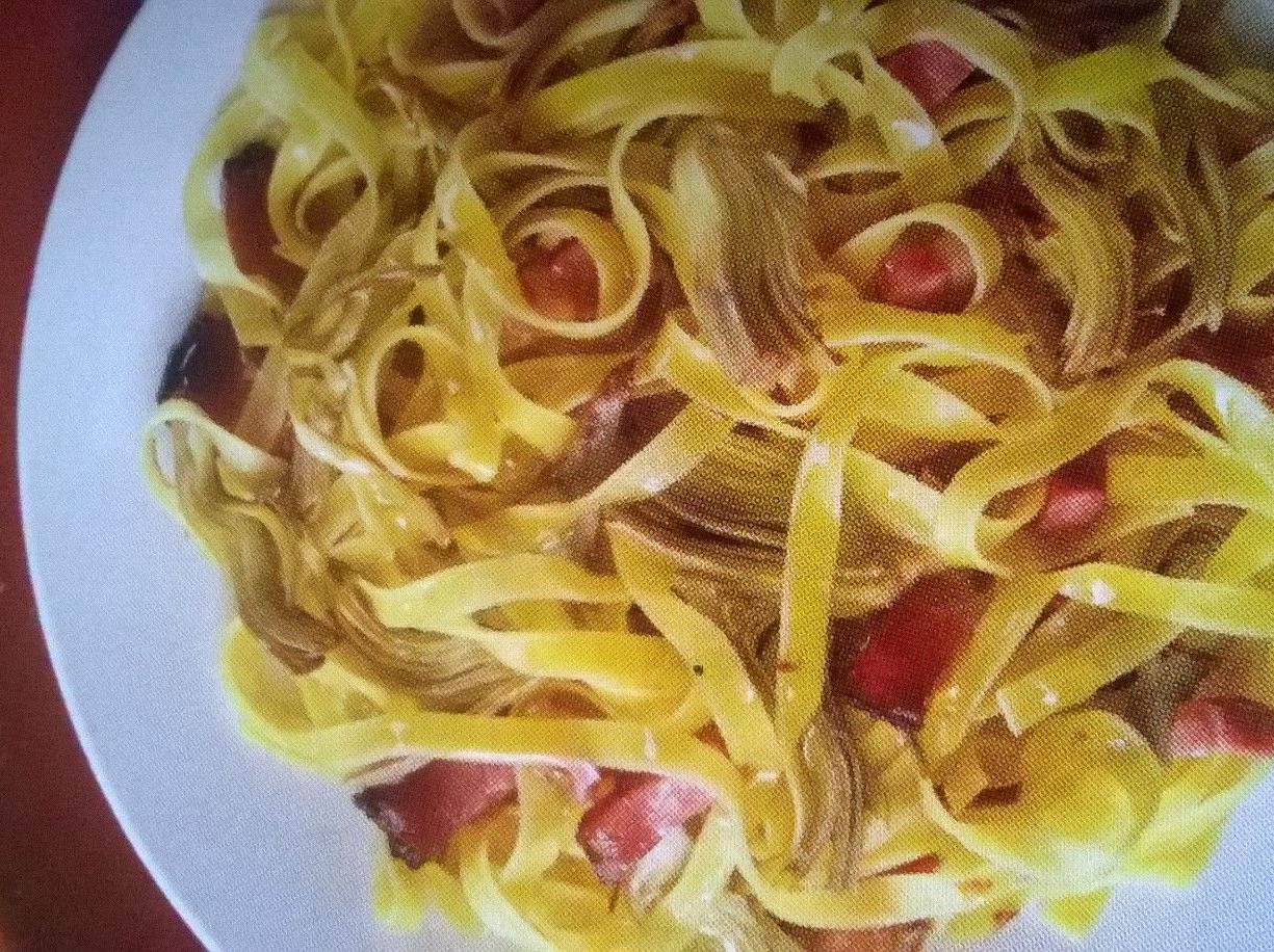 tagliatelle pancetta e carciofi