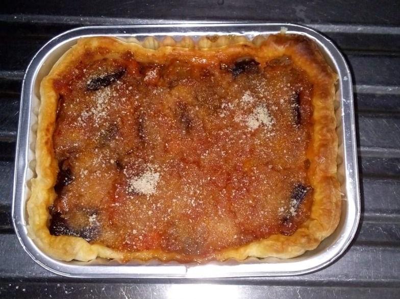 torta salata con melanzane e pomodoro