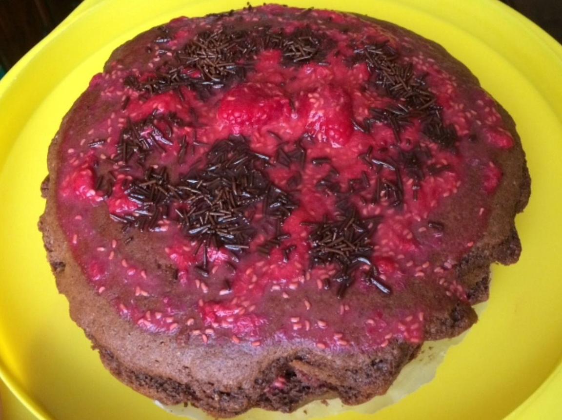 Torta cioccolato e lamponi