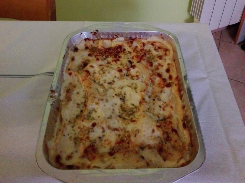 Pasticcio al pistacchio e mortadella