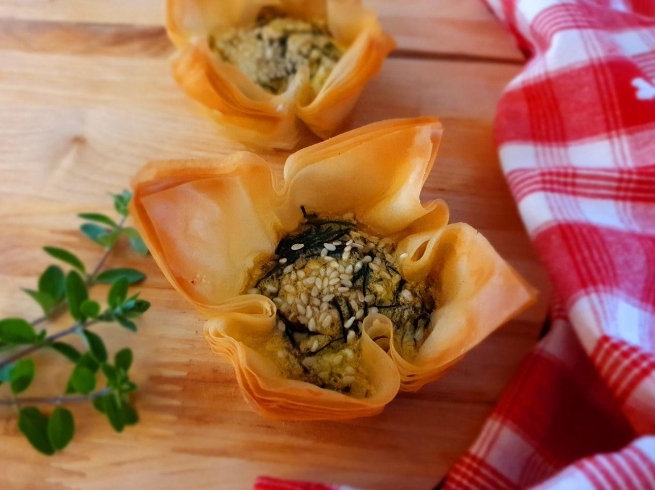 CESTINI DI PASTA FILLO CON AGRETTI