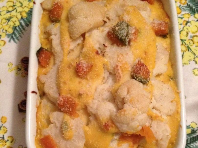 Cavolfiori gratinati con besciamella alla zucca