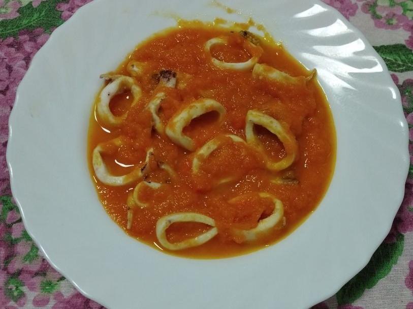 Vellutata zucca e calamari