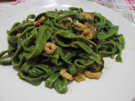 Tagliatelle Zucchine e gamberetti